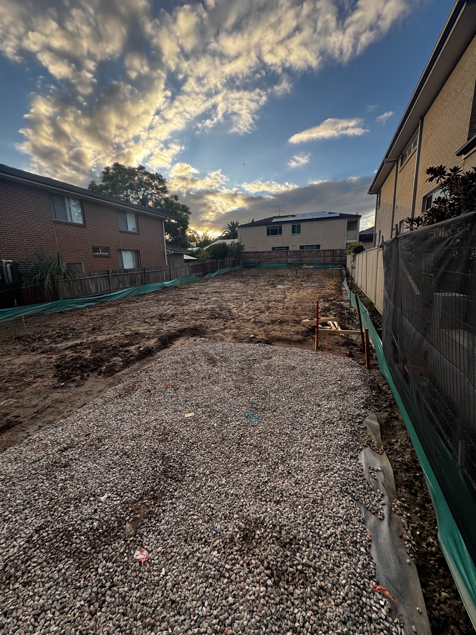 Completed site benching and ground preparation for Futureview in Strathfield