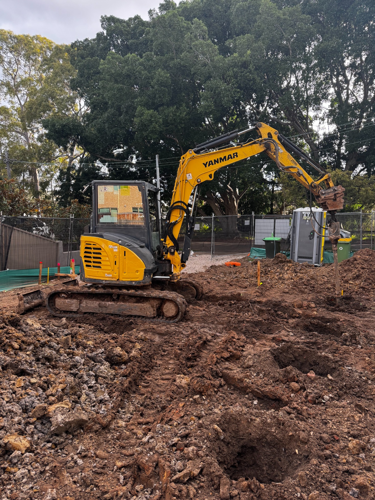 450mm auger drilling structural piers on the Strathfield project