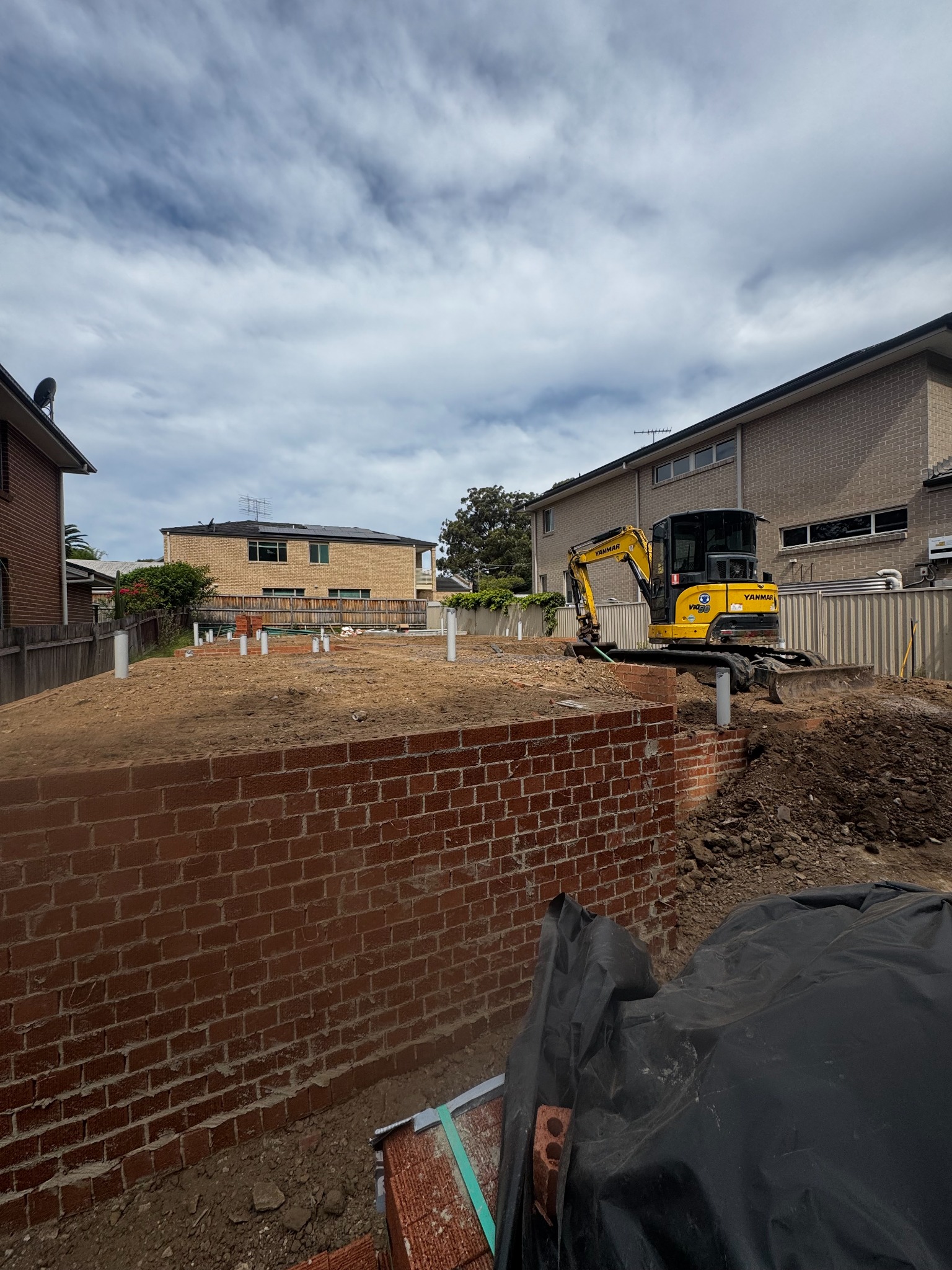Backfilled and trimmed foundation platform in Strathfield